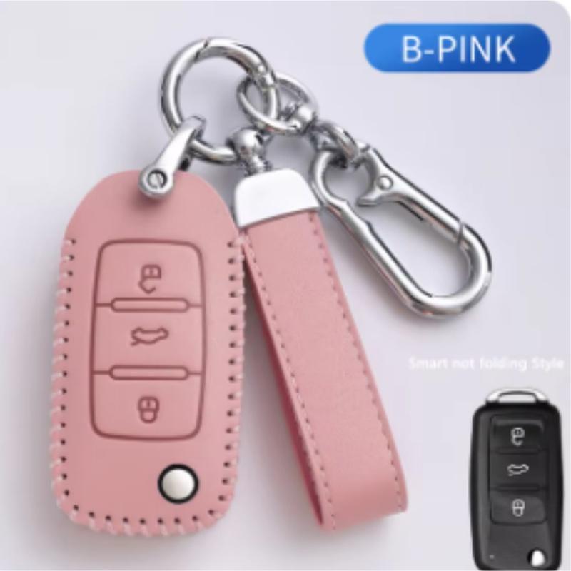 Fit For Volkswagen Vw Polo Golf Passat Tiguan Beetle Caddy T5 Up Eos Skoda Octavia Seat Leon Altea Genuine Leather Auto Smart Key Fob Cover Case