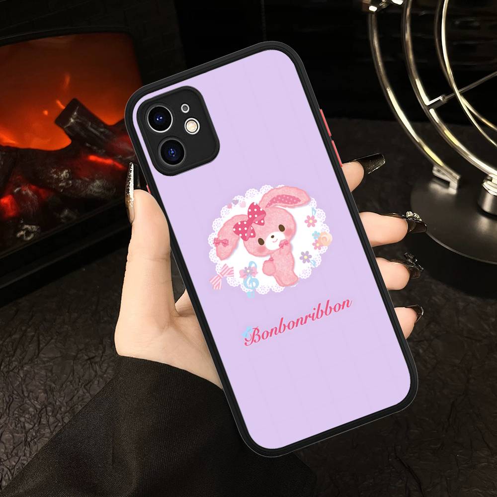 Cute Cartoon Bonbonribbon For IPhone 11 12 13 14 15 16 Pro Max Plus Matte Translucent Phone Cover