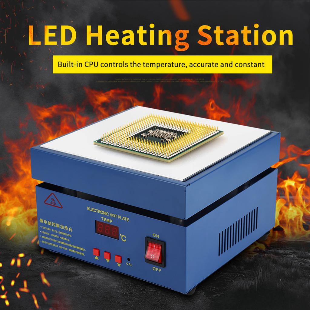 200*200mm LED Microcomputer Electric Heating Plate Preheating Station 800W