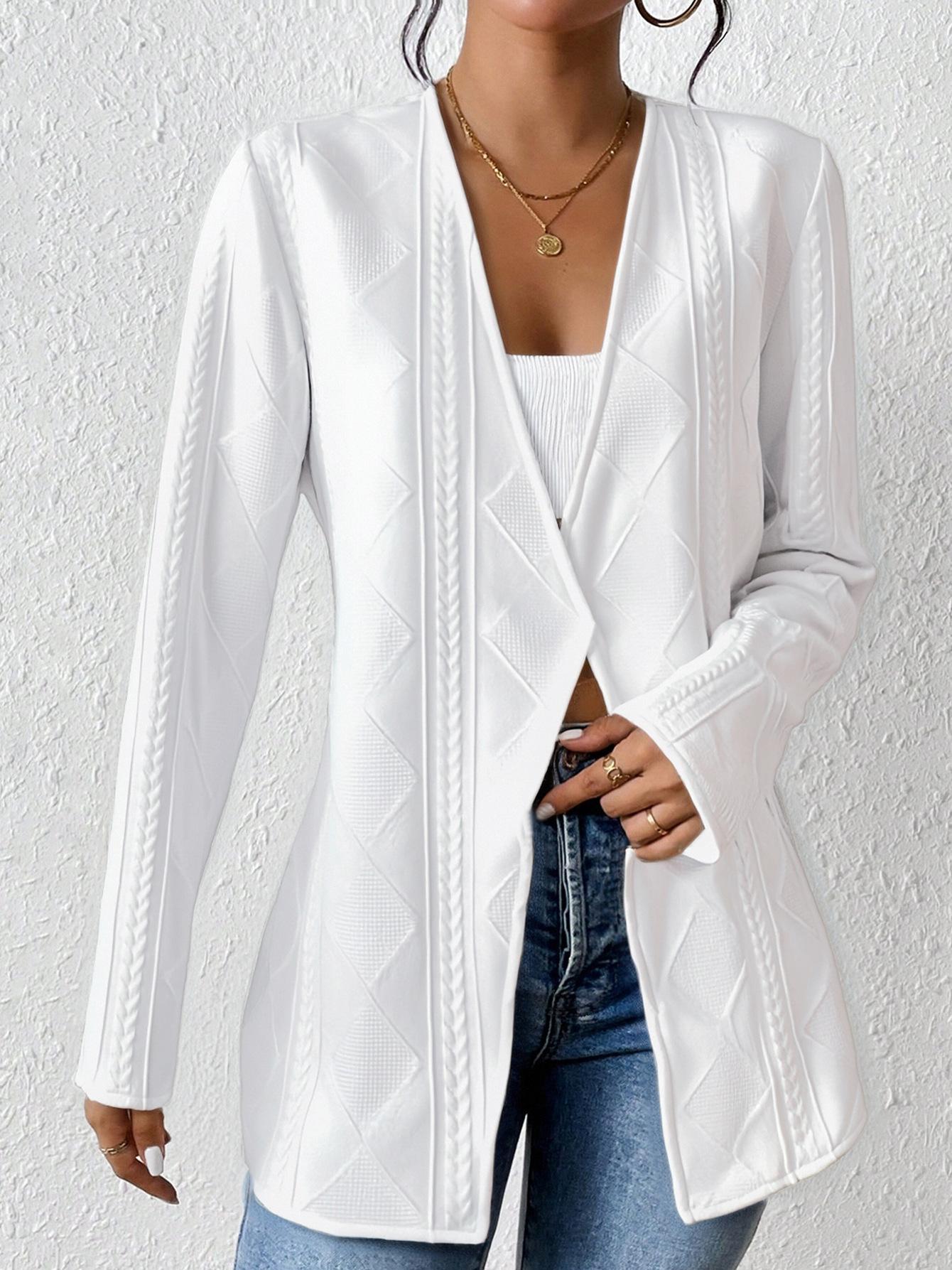 2025 new European and American hot-selling women s fashion tops, casual long-sleeved knitted cardigans for women S белый