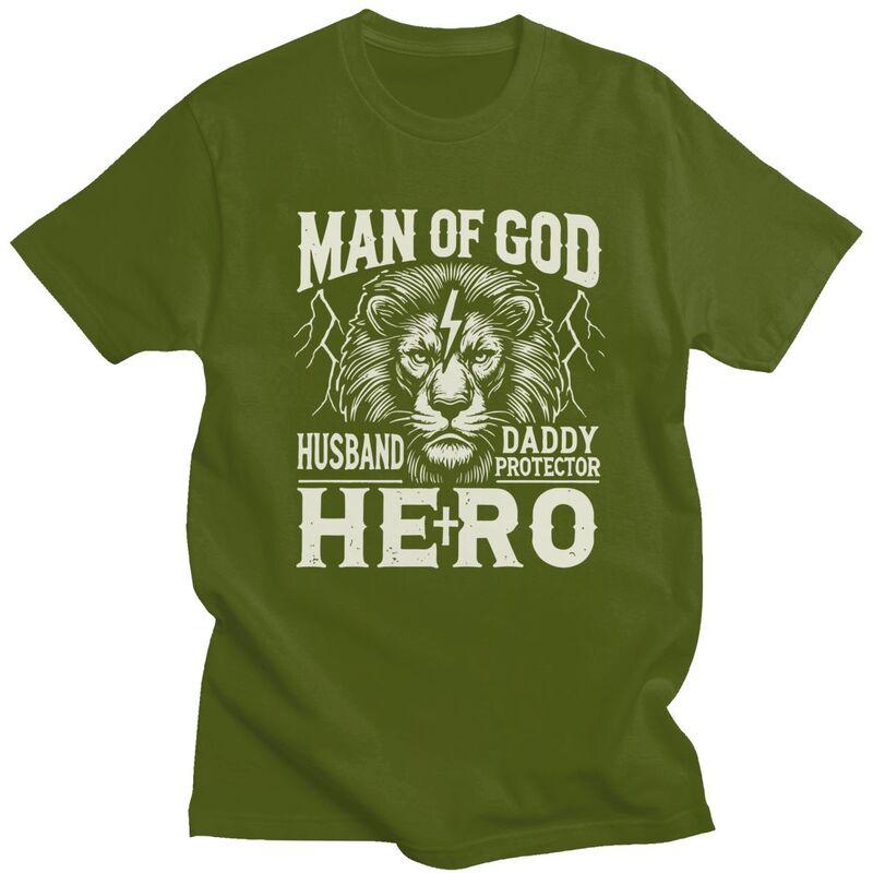 Anpassad Mode Guds Man Make Pappa Beskyddare Hjälte T-shirt Herr Kortärmade T-shirts Streetwear T-shirts Smal Passform T-shirts