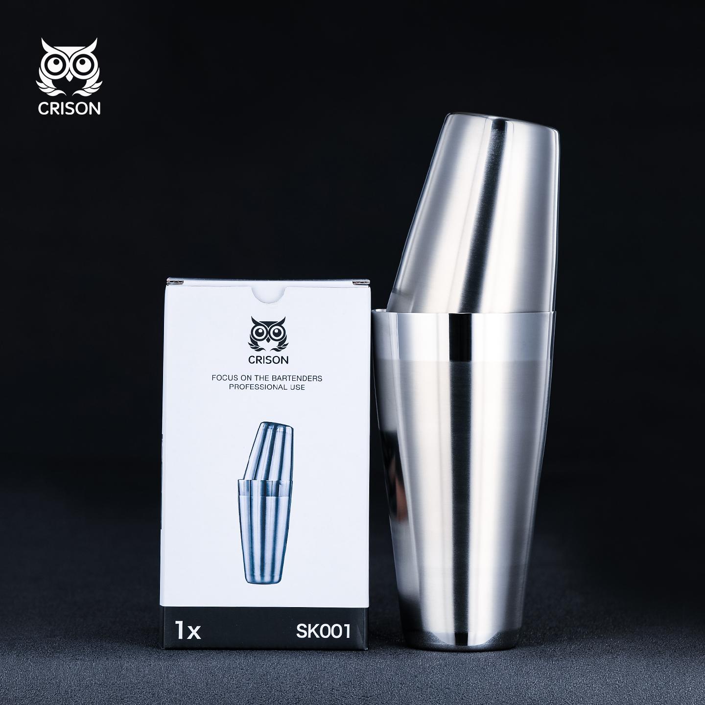 

SK001 CRISON Frosted Boston Shaker for Cocktail Mixing Bartender Mixologist Essential Bar Tool 24oz China Mainland