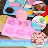 Pink and Blue Puppy Dog Paw and Bone Cake Mold Silicone Ice Cubes Chocolate Molds For Candy Crayons Non-Stick Baking Molds