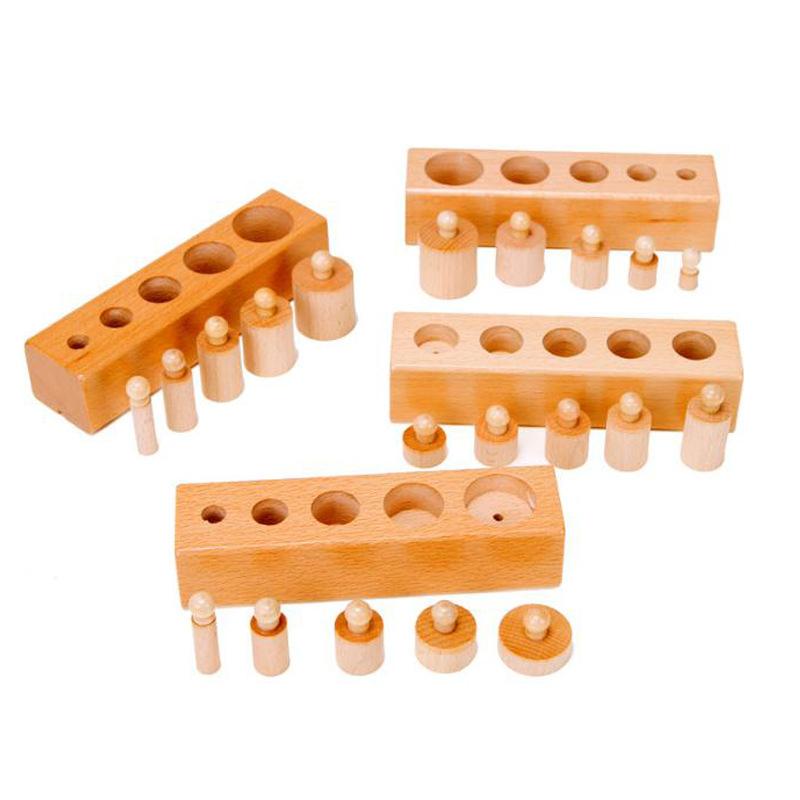 Wooden Montessori Collection Cylinder Socket Puzzle Toy Infant Practice Senses Playthings Preschool Children Learning Playthings Ideal For Children