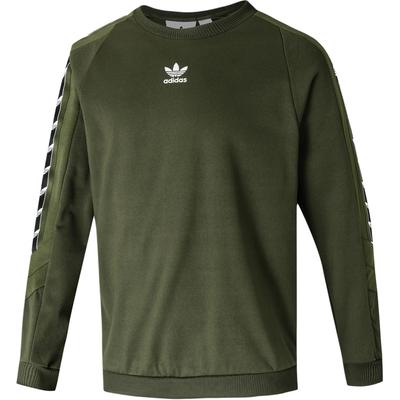adidas Originals Oe Tape Crew Retro Sportlich Lässig Kapuzenpullover Herren Sweatshirt Grün FQ3377