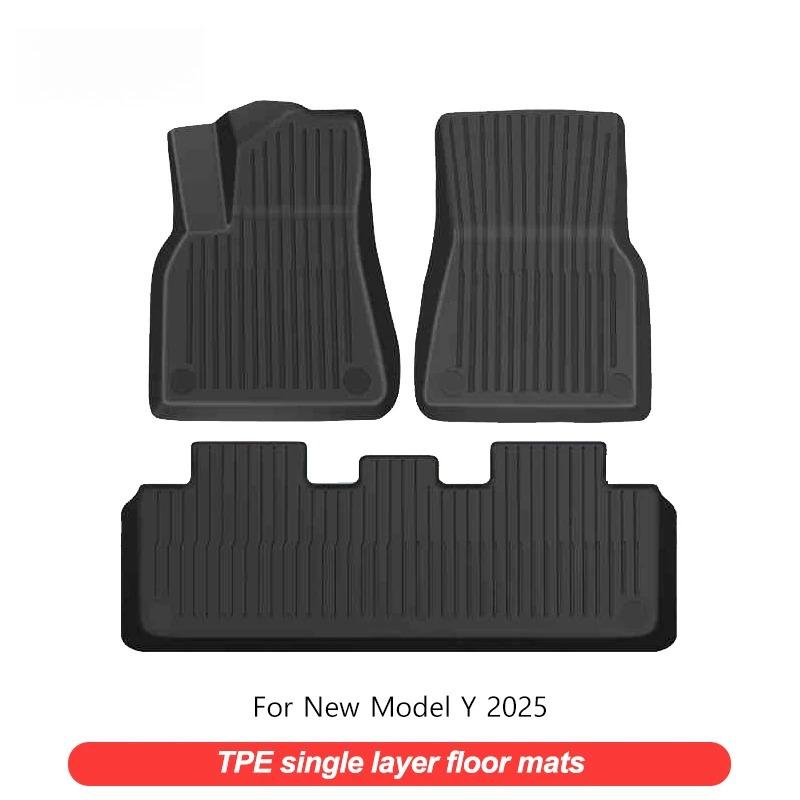 Floor Liners and Seat Back Pads for New Tesla Model Y Juniper 2025 All-Weather Waterproof TPE Trunk Mats Foot Mats Car Part