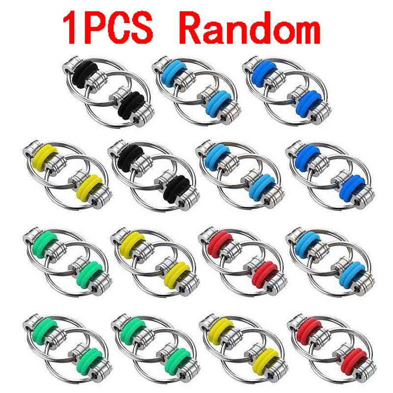 Flippy Bike Chain Fidget Toy Metal Rings Adhd Anxiety  Stress Relief Gifts Cool Gadgets For Adults Teenagers Boys Girls