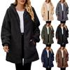 **Veste Cardigan à Capuche Fermeture Éclair Manches Longues en Peluche Lâche pour Femme Manteau Doux en Polaire**