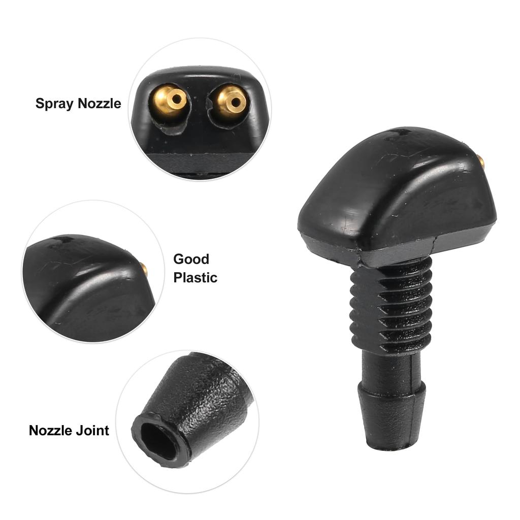 ACROPIX Windshield Washer Nozzle Universal Windshield Sprayer Nozzle Black 2pcs