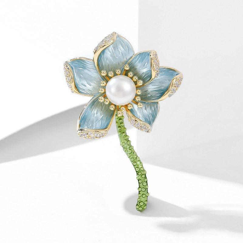 Elegant Lotus Brooch, High-end Women's Exquisite and Versatile Chinese Style Pearl Brooch, High-end Sense Brooch