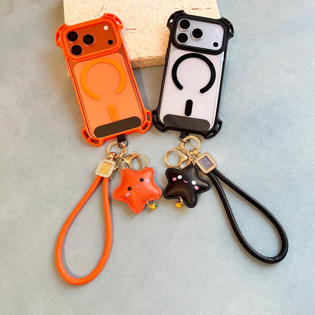 Leather Lanyard Phone Case Suitable For iPhone 17 Pro Max Cartoon 16 Pro Universal Pendant 15 14 13 Anti-Drop Protective Case