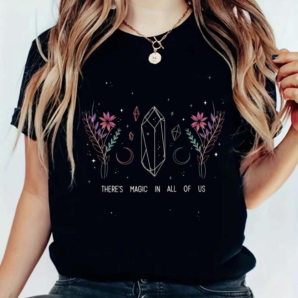Vintage Botanická Grafická Trička Pánské Dámské Unisex Houbová Kouzelnická Polička Potisk Ležérní Krátký Rukáv Letní Top Trička
