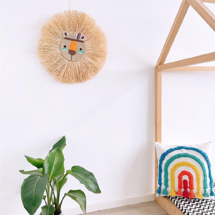 Cartoon Woven Wall Hanging Handmade Raffia Home Children Room Decor Bohemian