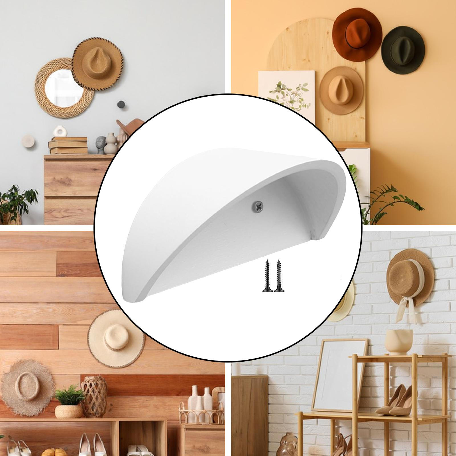 

Cowboy Hat Rack Baseball Cap Organizer Multifunction Wall Mount with Screws Storage Display белый