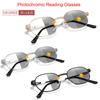 3 Pairs Anti-Blue Light Photochromic Reading Sunglasses Women Men Metal Round Trendy Classic Style Protection Unisex Eyewear
