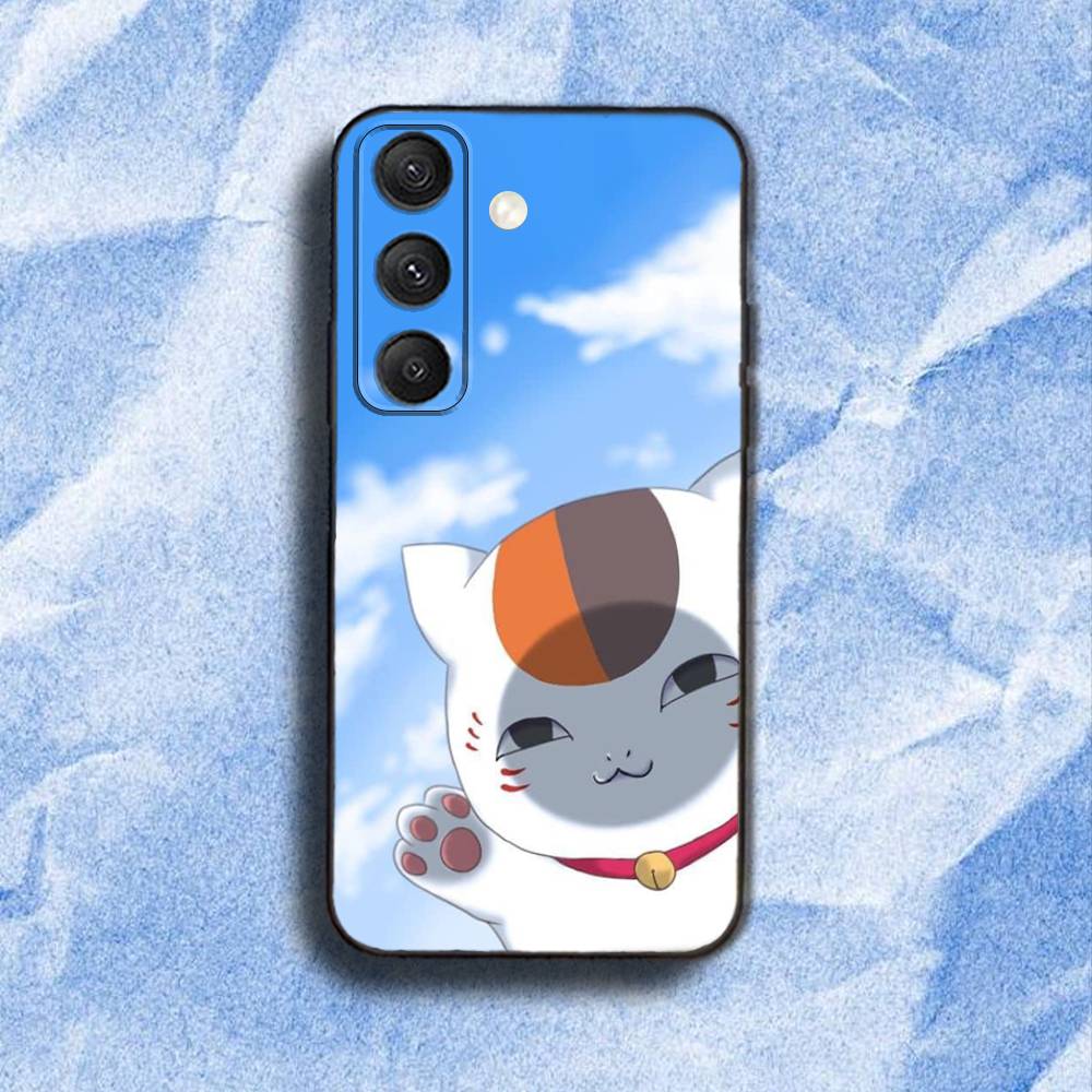 Natsume Y-yuujinchou Nyanko Phone Case For Samsung S 25,24,23,22,30,21,10,9,Ultra,Plus,Lite,FE,4,5G Black Soft Case