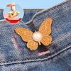 Butterfly Waist-Cinching No-Punch Jeans with Decorative Pearl Buttons