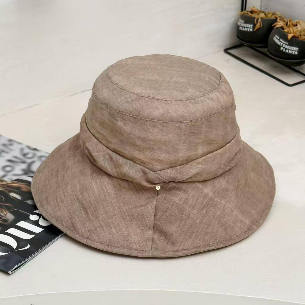 2026 Korean Style Women's Pleated Bucket Hat: Japanese-Inspired, Face-Slimming, Sun Protection, Versatile & Lightweight
