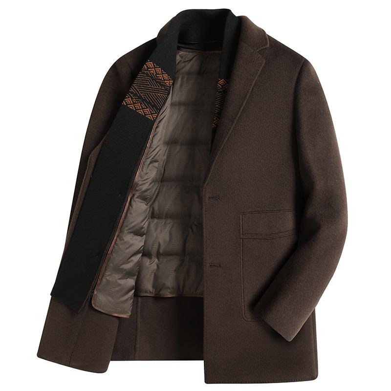 

Зимнее пальто мужское костюмное воротник среднее и длинное пуховое пальто куртка M