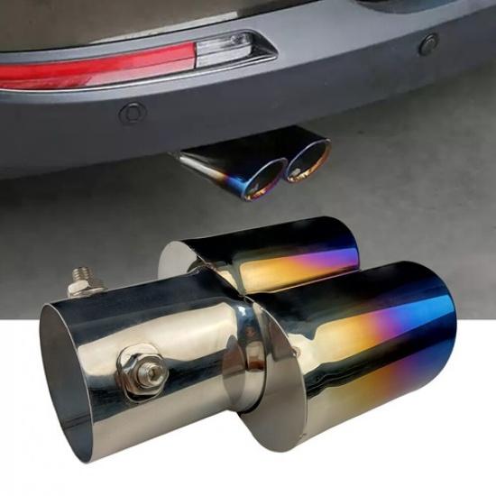 AUXITO Car Stainless Steel Dual Exhaust Rear Pipe Tail Muffler Tip Accessories