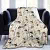 PetStyle Dackel Flanelldecke Bunt Gestreift Stern Hundemuster Pfote Knochen Elemente Weich Gemütlich Überwurf Sofa Couch Dekor