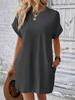 European and American Casual Batwing Sleeve Dress with Invisible Pockets (2024)