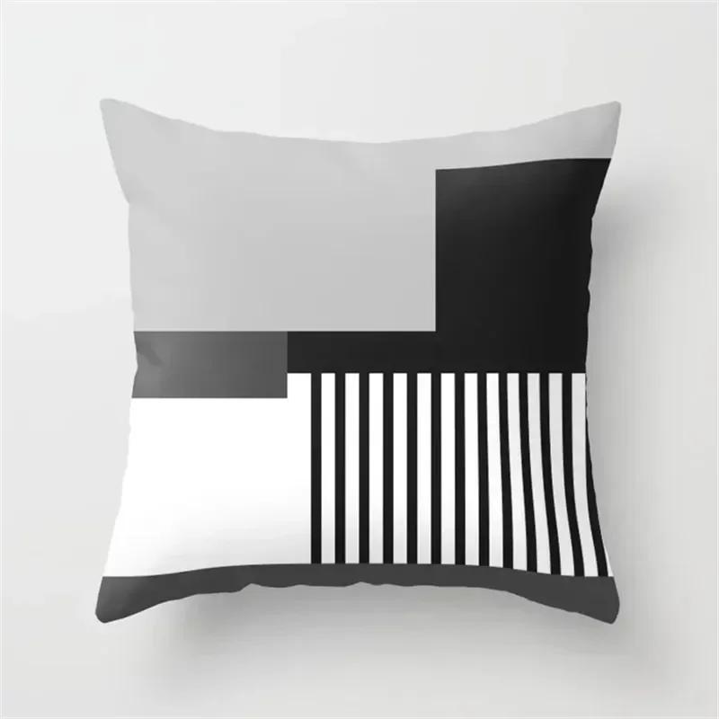 Color block geometric patterns Double-sided Printed pillow cover Short plush Suitable living rooms bedrooms throw cushion cover