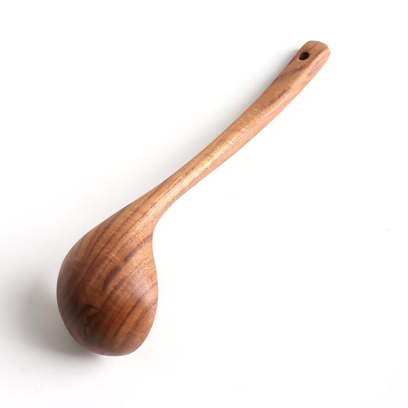 ZISIZ Acacia Wood Long Handle Soup Ladle