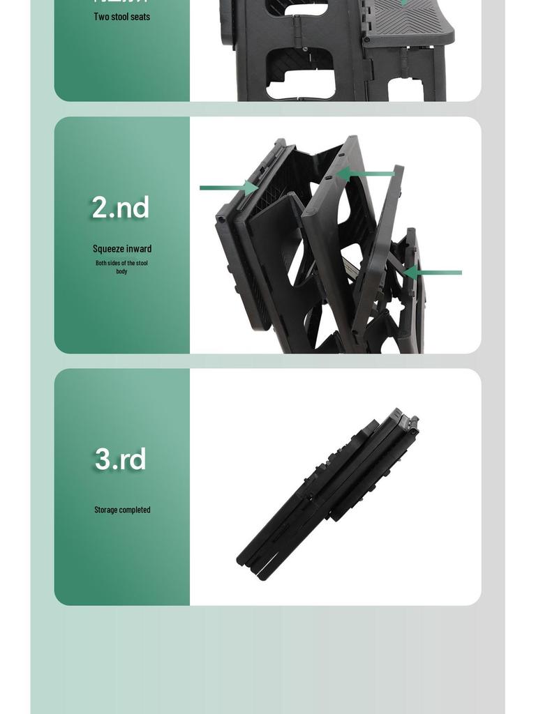 Portable Multi-Functional Two-Step Anti-Slip Folding Ladder Stool