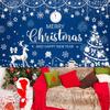 2D Blue Christmas with Snowflakes and Stars Photography Background