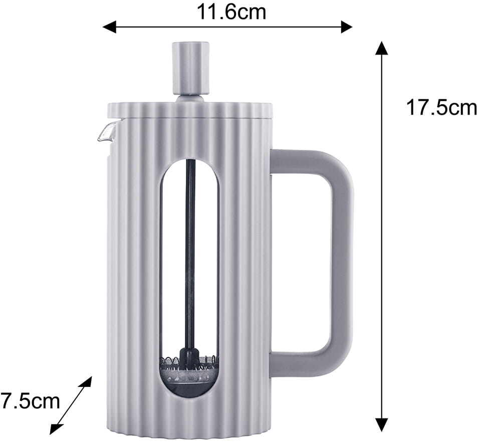 Zaparzacz do herbaty kawy szklany French Press 350 ml szary KLAUSBERG KB-7742