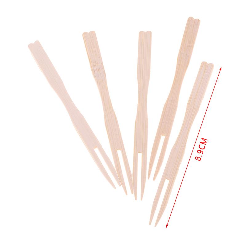80/100PCS Disposable Catering Forks Fruit Stick Finger Food Pick Aperitif Picks Cute Dessert Party Fork Lunch