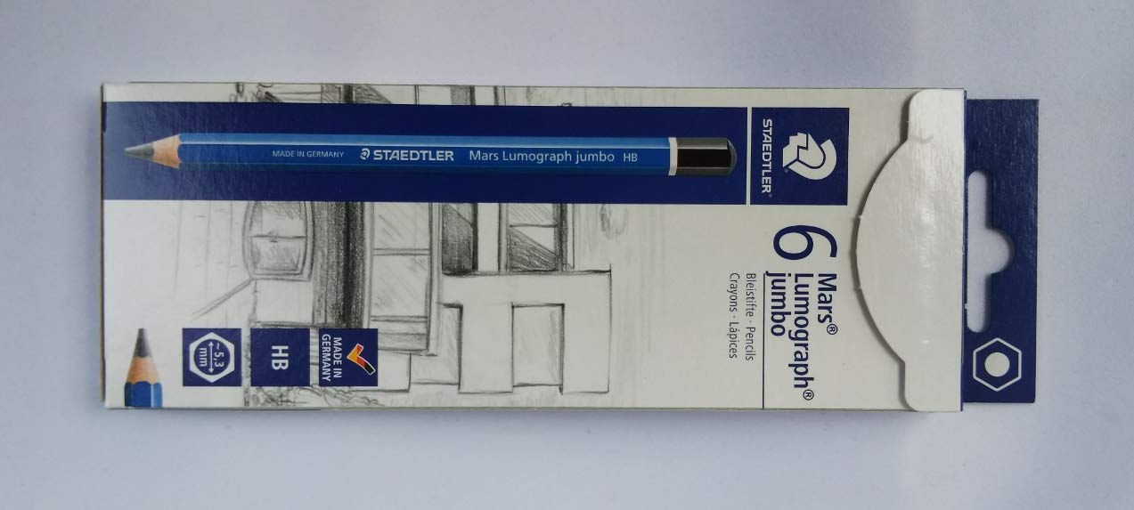 

STAEDTLER MARS Lumograph Jumbo Premium Drafting Box of 6 Pencil, Pencil, 100J-HB, чёрный
