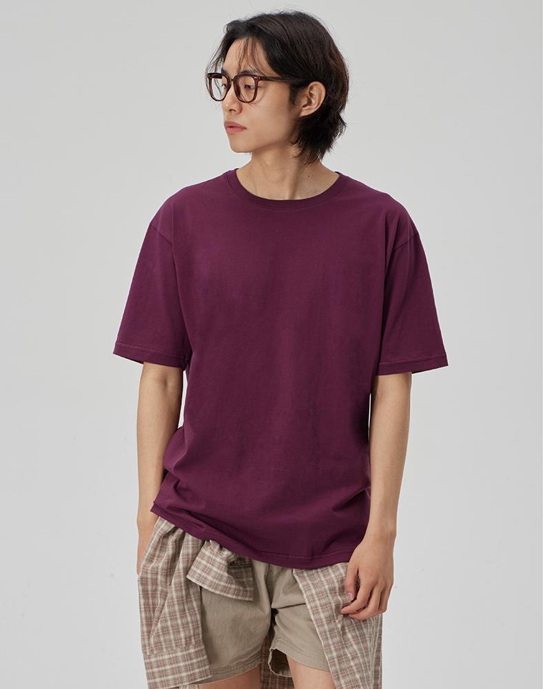 Make It Two [Basic] Crew Neck Tee_Wine L