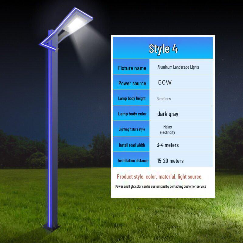 3-Meter Modern Aluminum Solar Courtyard Light - Waterproof & Rustproof for Outdoor Use