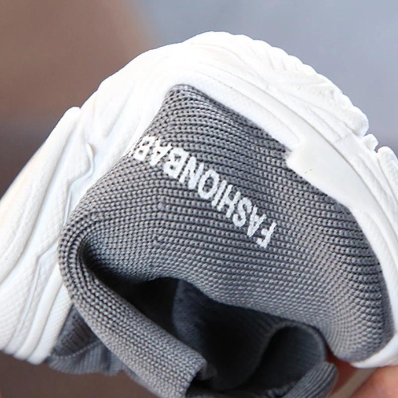 Tenis Kids Shoes 2025 Autumn New Children Sock Girl Boy Breathable Mesh Casual High Top Sport Khaki
