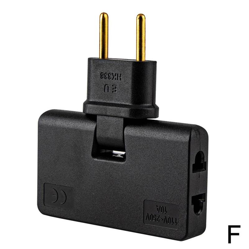 

Вращающийся на 180 градусов конвертер вилок европейского стандарта с тремя удлинителями, тонкий мини-адаптер беспроводной розетки с подсветкой для удобства