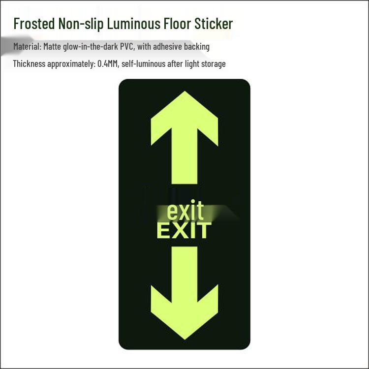 Glow-in-the-Dark Fire Exit Safety Sticker - No Electricity Needed for Stairwell Evacuation