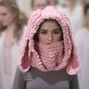 Pluche Gebreide Sjaalmuts Voor Vrouwen Winddichte Gezichtsbeschermer Oorwarmers Balaclava met Konijnenoren Voor Winteractiviteit Warmte