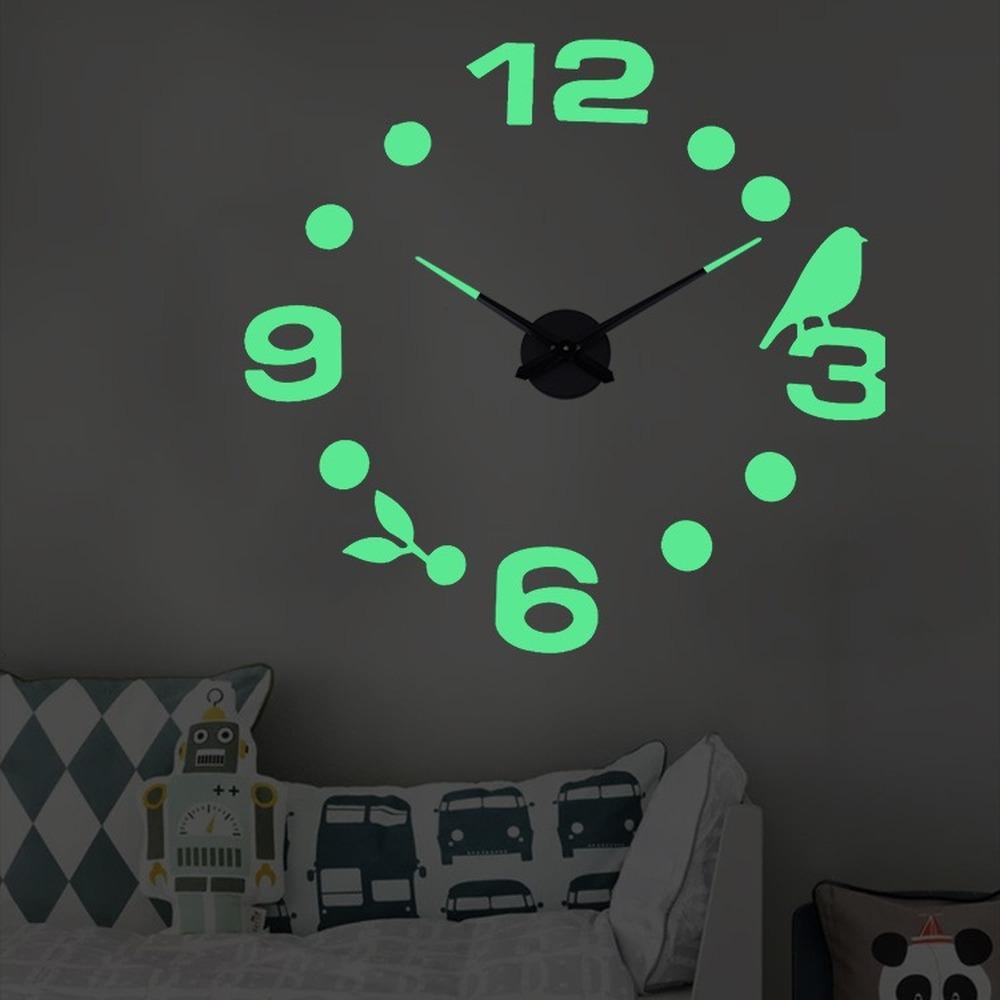 Creative Luminous Wall Clock Living Room Wall Sticker Clock Mute Clock Clock Wall Home Decor Wall Digital Clock