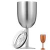 Stainless Steel Wine Glass with Lid for Party Bar Wine Cup Double Walled Goblet for Wedding Anniversary Outdoor Travel Camping