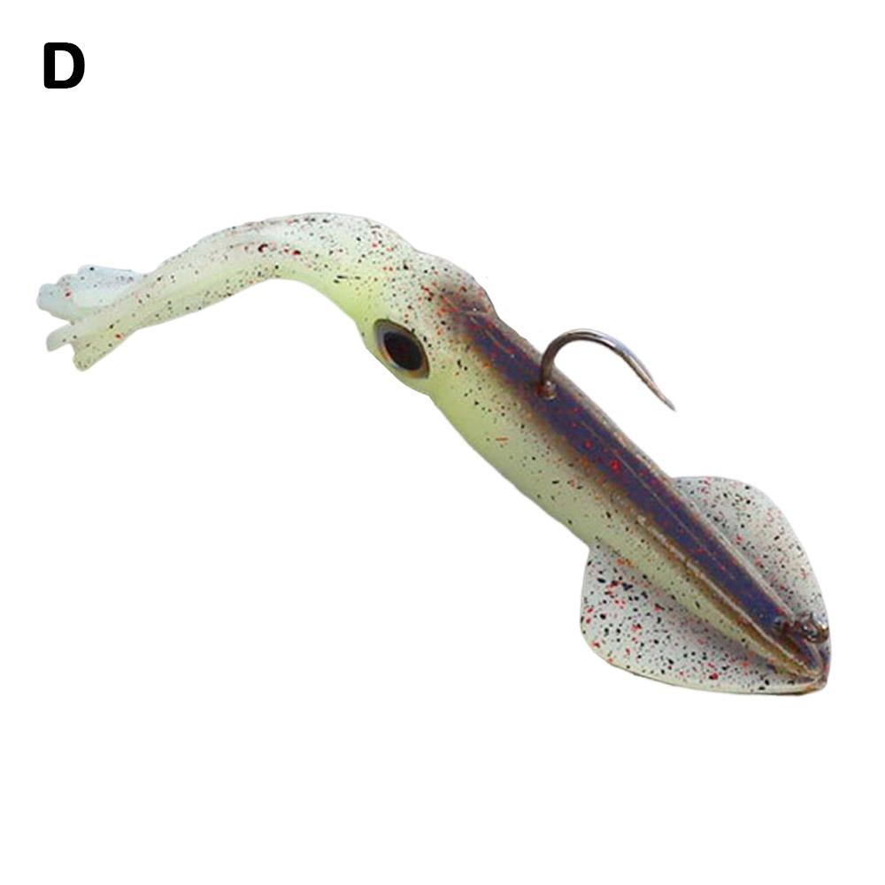 14CM/36g Glow Squid Skirts Lures with hook Luminous Octopus Skirts Fishing Lures Squid Skirts Soft Rubber Fishing Bait