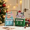Christmas Season Home Decor Countdown Blocks, Desktop Advent Calendar with Movable Rustic Wood Seasonal Days Until Xmas Ornament for Office