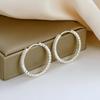 Retro Double Row Zirconia Gold Plated Hoop Earrings – Blogger Style