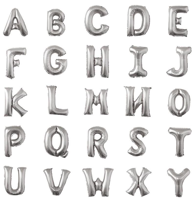 50pc 16 Inch Red Rose Gold Silver Foil Letter Alphabet Balloons Wedding Happy Birthday Party Decoration Kids Baby Shower Supplies KTY