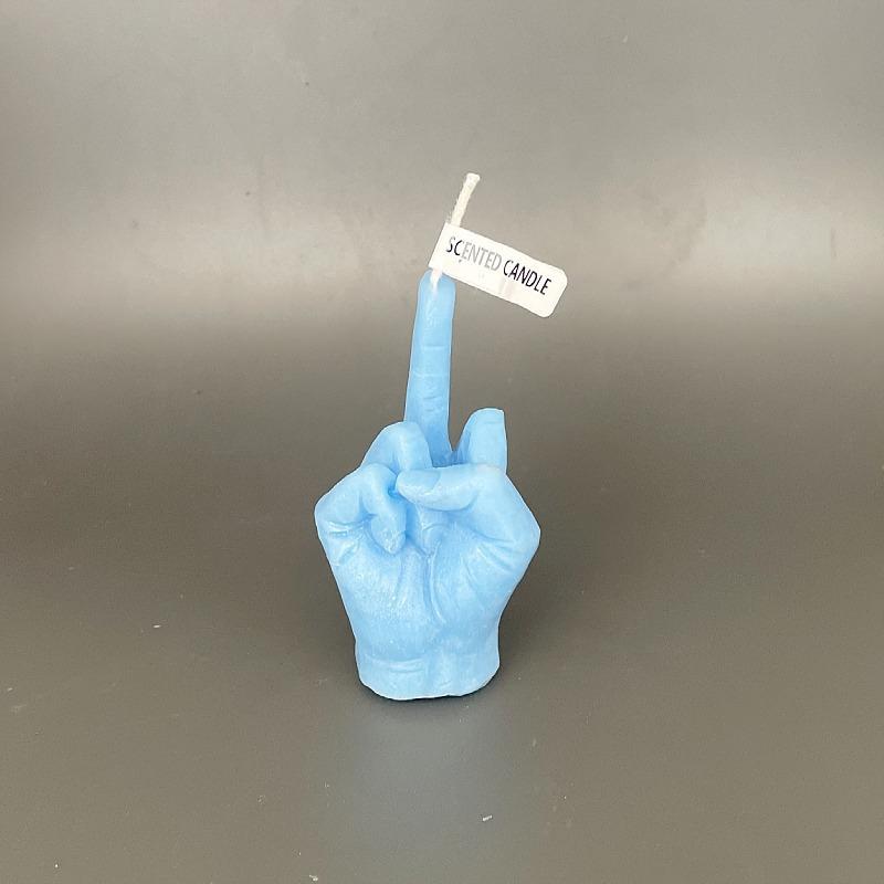 Middle Finger Candle Smokeless Non-toxic Scented Candle Gesture Birthday Wax Light Hand Figurines Home Ornament Desktop Decor