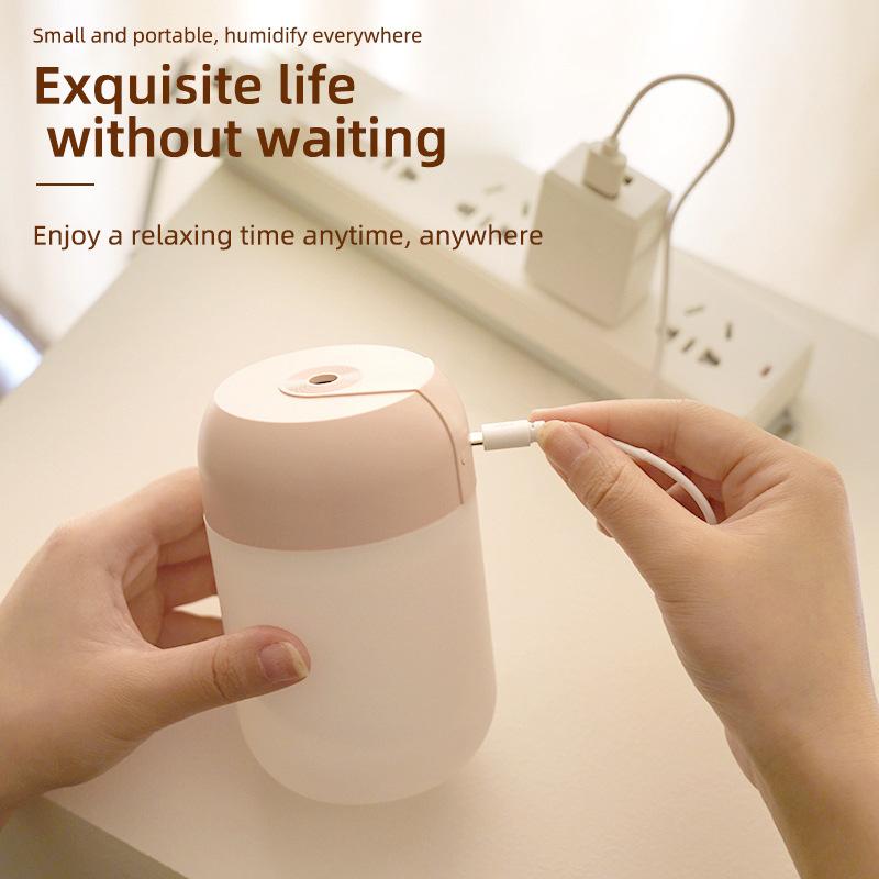 Luftbefeuchter, Aroma-Diffusor für ätherische Öle, tragbar, für den Haushalt, leiser Luftbefeuchter für Zuhause, Auto, USB mit LED-Nachtlampe