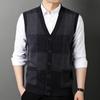 FORTEI Men's 100% Pure Wool V-Neck Buttoned Sweater Vest