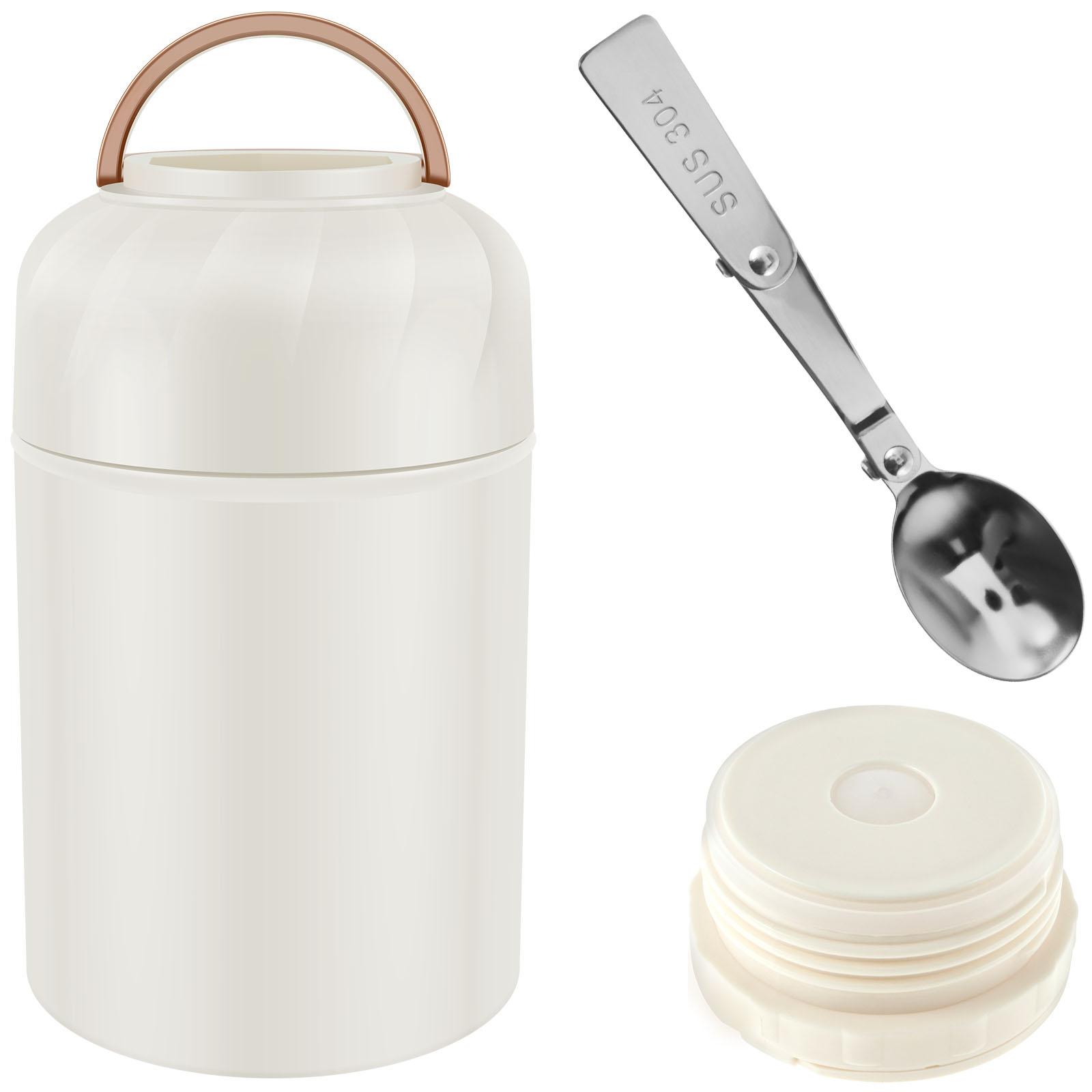 

500ml Vacuum Insulated Food Jar Stainless Steel Insulated Food Thermos Leak Proof Thermo Food Jar Insulated Food Container 500ml белый