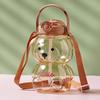 1000ml Cute Cartoon Bear Plastic Water Bottle Large Capacity Kids Portable Leak Proof For School Outdoor With Straw Handle